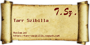 Tarr Szibilla névjegykártya